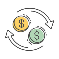 exchange rate fluctuations icon, exchange rate fluctuations vector illustration-simple illustration of exchange rate fluctuations, perfect for exchange rate fluctuations logos and icons