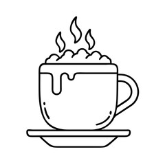 A Delicious Cup of Hot Chocolate with Marshmallows and Steam
