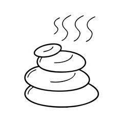 Stack of Hot Spa Stones for Relaxation and Wellness Therapy
