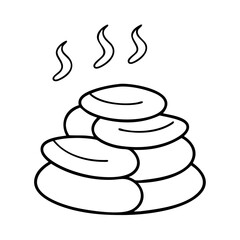 Stack of Hot Stones for Spa Treatment Relaxation and Wellness