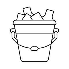 Ice Bucket with Bottles and Ice Cubes for Drinks and Beverages