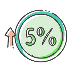 percentage increase symbol icon, percentage increase symbol vector illustration-simple illustration of percentage increase symbol, perfect for percentage increase symbol logos and icons