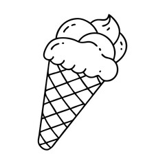 Delicious Ice Cream Cone with Creamy Scoops in a Waffle Cone