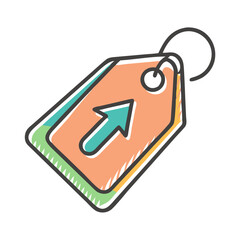 price tag with up arrow icon, price tag with up arrow vector illustration-simple illustration of price tag with up arrow, perfect for price tag with up arrow logos and icons