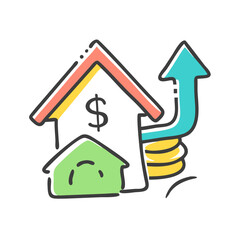 rent hike icon, rent hike vector illustration-simple illustration of rent hike, perfect for rent hike logos and icons