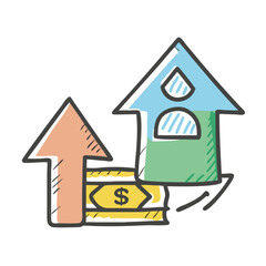 rent hike icon, rent hike vector illustration-simple illustration of rent hike, perfect for rent hike logos and icons