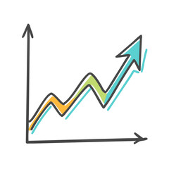 rising line graph icon, rising line graph vector illustration-simple illustration of rising line graph, perfect for rising line graph logos and icons