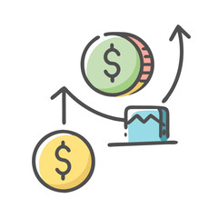 supply and demand icon, supply and demand vector illustration-simple illustration of supply and demand, perfect for supply and demand logos and icons