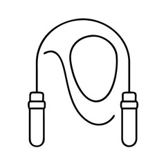 A simple line drawing of a jump rope for fitness exercise and kids play