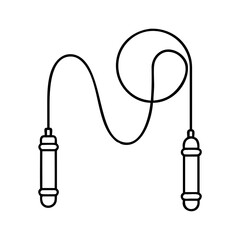 A Simple Line Drawing of a Jump Rope for Fitness Exercise and Physical Activity