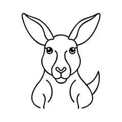 Adorable Cartoon Kangaroo Illustration Line Art Drawing Simple Design