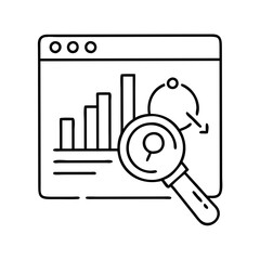 Website Analytics Data Analysis Magnifying Glass Search Results Report Business Intelligence