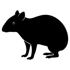AI Generated Agouti Vector Silhouette Isolate White Background