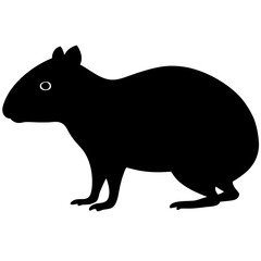 Obraz premium AI Generated Agouti Vector Silhouette Isolate White Background