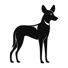 Fototapeta premium AI Generated African Wild Dog Vector Silhouette Isolate White Background