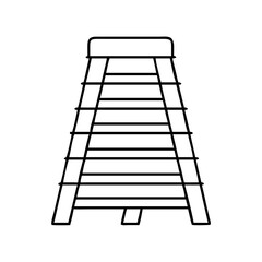 A Simple Line Drawing of a Playground Climbing Frame Ladder for Kids