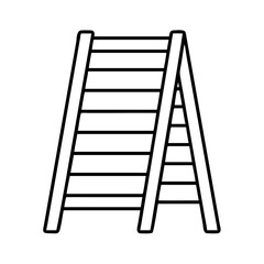 A Simple Line Drawing of a Wooden Climbing Ladder for Kids Playground