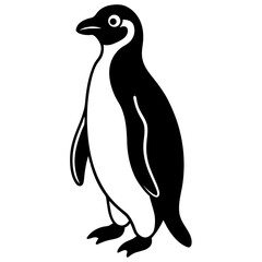 Obraz premium AI Generated African Penguin Vector Silhouette Isolate White Background