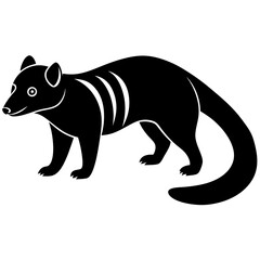Obraz premium AI Generated African Palm Civet Vector Silhouette Isolate White Background