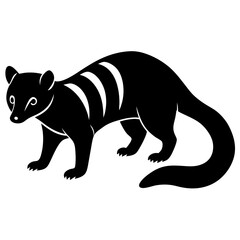 Fototapeta premium AI Generated African Palm Civet Vector Silhouette Isolate White Background