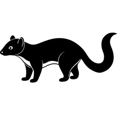 AI Generated African Palm Civet Vector Silhouette Isolate White Background