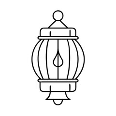 Elegant Ramadan Lantern Illustration Festive Hanging Decoration Islamic Light Fixture