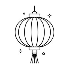 Fototapeta premium Chinese Lantern Festive Decoration Traditional Holiday Symbol Asian Culture New Year Celebration Hanging Light Ornament Red Paper Craft