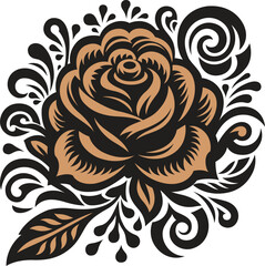 Rose decorative stylized  in vector