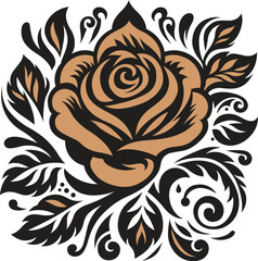Rose decorative stylized  in vector