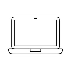 Simple Line Drawing of a Laptop Computer Device Technology Gadget