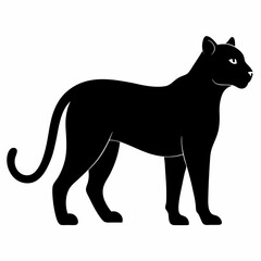 Obraz premium AI Generated African Golden Cat Vector Silhouette Isolate White Background