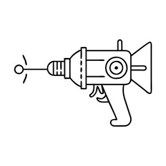 Retro Futuristic Ray Gun Design Illustration Vintage Sci Fi Weapon