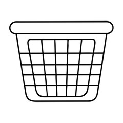 A Simple Line Drawing of an Empty Laundry Basket for Clothes