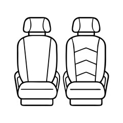 Line Drawing of Two Car Seats with Headrests Showing Different Designs