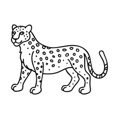 A Simple Line Drawing of a Cheetah a Wild Cat of Africa