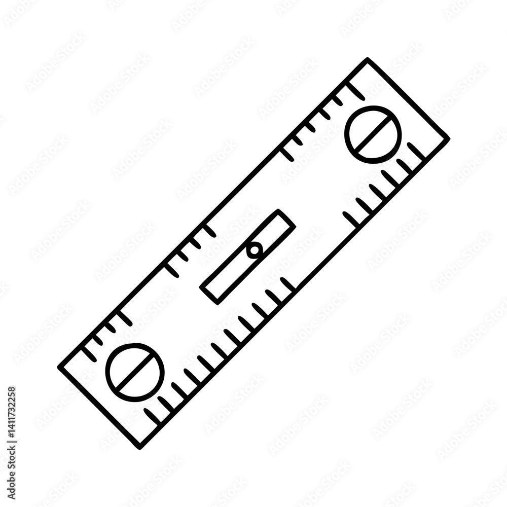 Poster line level measuring tool for construction and engineering projects