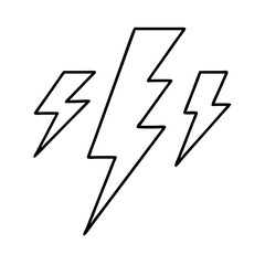 Three Bold Black Lightning Bolt Icons Flashing Energy Power Speed