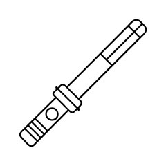 Line art illustration of a police baton nightstick nightstick weapon law enforcement safety security tool