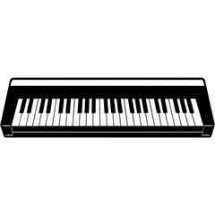 Vector silhouette of a keyboard piano with a modern design