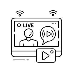 Live Streaming Online Video Broadcast with Wireless Connection and Play Button