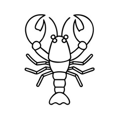 Line art illustration of a lobster a crustacean sea animal with large claws