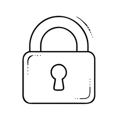 Simple Line Drawing of a Padlock Security Icon for Privacy and Protection