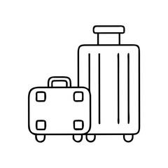 A Line Drawing of Two Suitcases Ready for Travel Adventure
