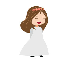 little girl with wedding dress