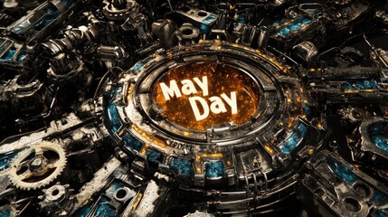 Fototapeta premium Futuristic May Day Mechanism