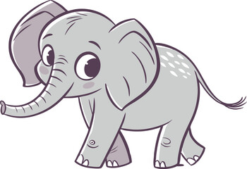 Obraz premium Baby elephant vector design isolated on white background.