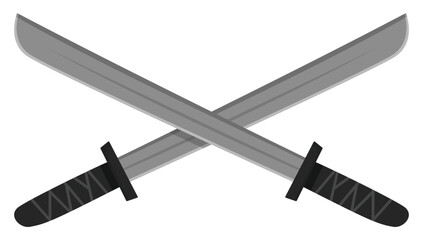 Swords crossed vector icon isolated on white background.