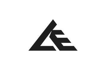simple logo with letter LE design and triangle concept