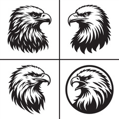 eagle head shilhouette Vector white background