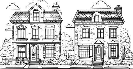 Two Modern style Hotels designs, Modern style Hotels vector illustration